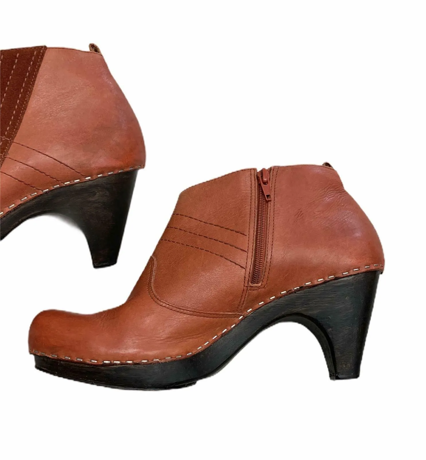 Anthropologie Schuler & Sons Philadelphia Clog Style Ankle Boots 8.5 Cider Press