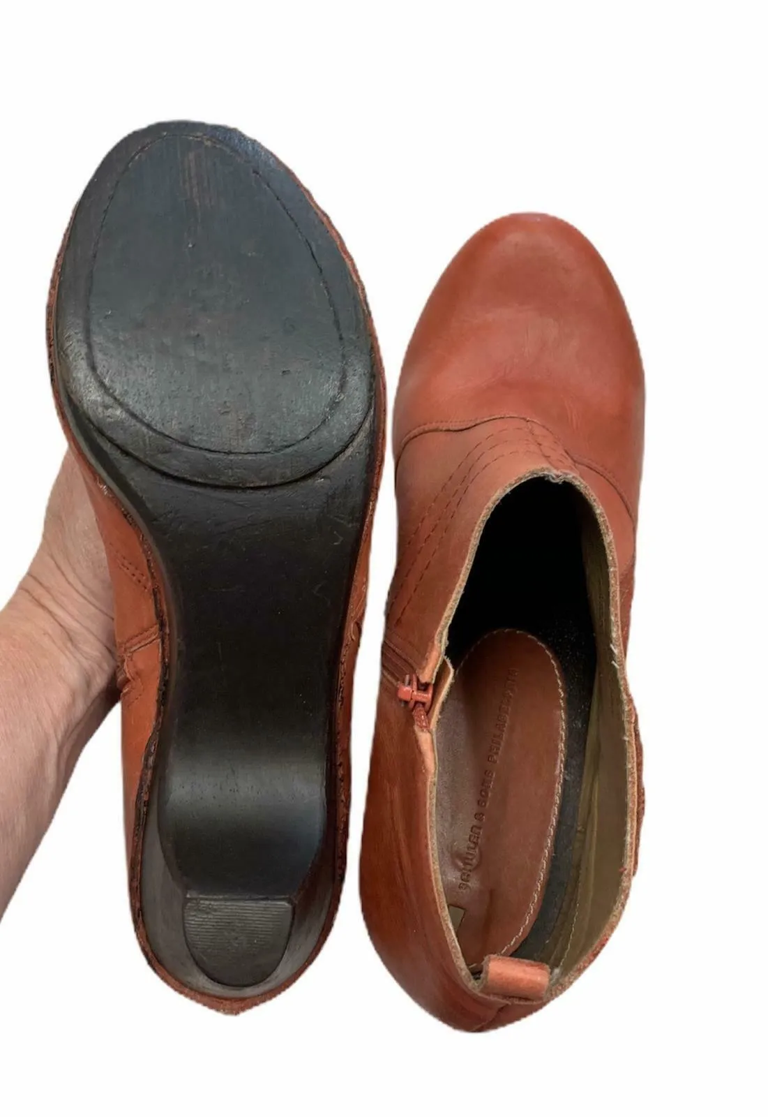 Anthropologie Schuler & Sons Philadelphia Clog Style Ankle Boots 8.5 Cider Press