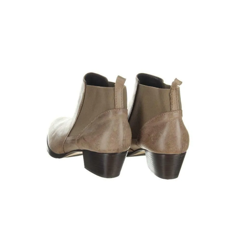 Aquatalia Fionna Sport Leather Bootie Ankle Boots Womens Short Boots Size 10 Tan