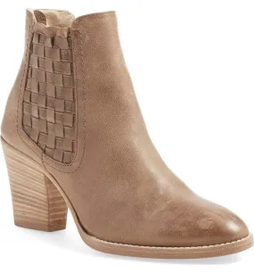 Aquatalia Frannie Leather Bootie Ankle Boots Womens Short Chelsea Boots Size 6 Tan