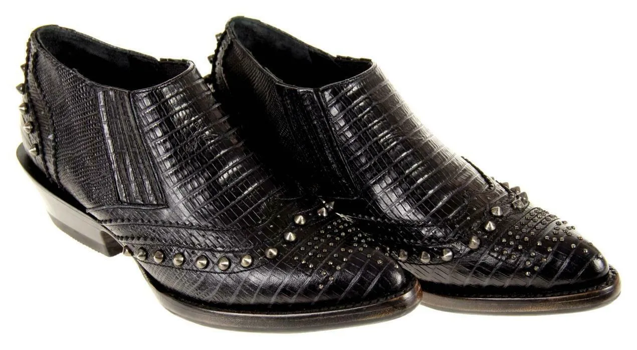 Ash Women's Studded Ankle Boots Booties Leather Motorcycle Black Sz 35 EU