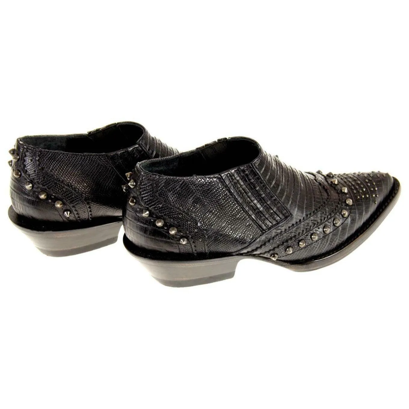 Ash Women's Studded Ankle Boots Booties Leather Motorcycle Black Sz 35 EU