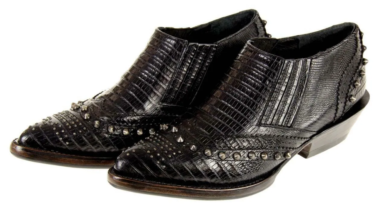 Ash Women's Studded Ankle Boots Booties Leather Motorcycle Black Sz 35 EU