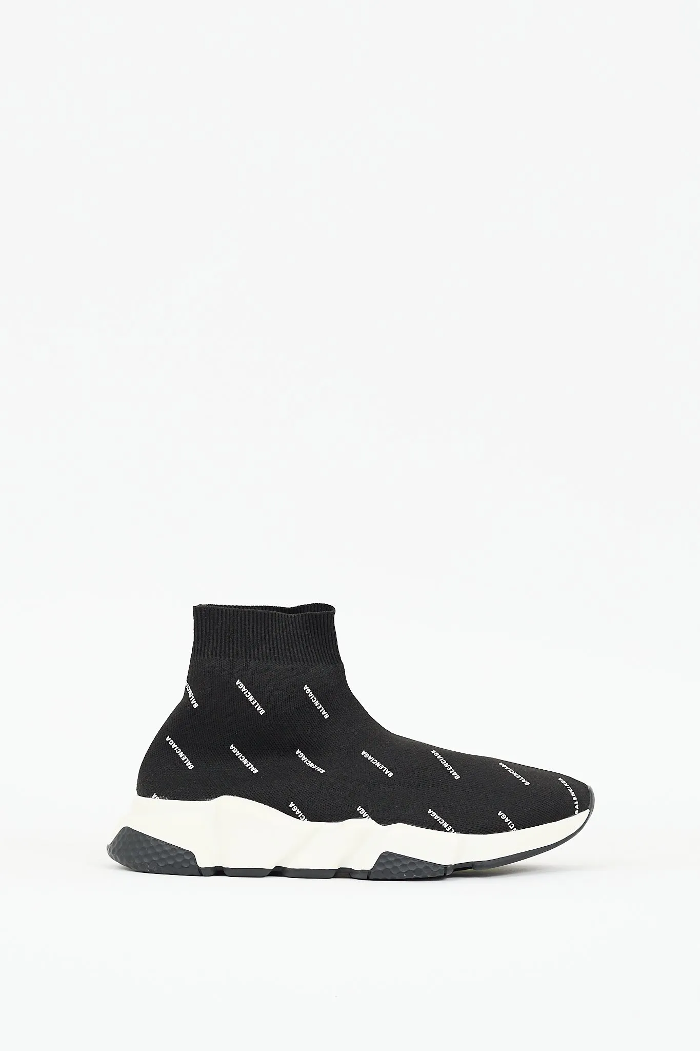 Black & White Monogram Speed Knit Sneaker