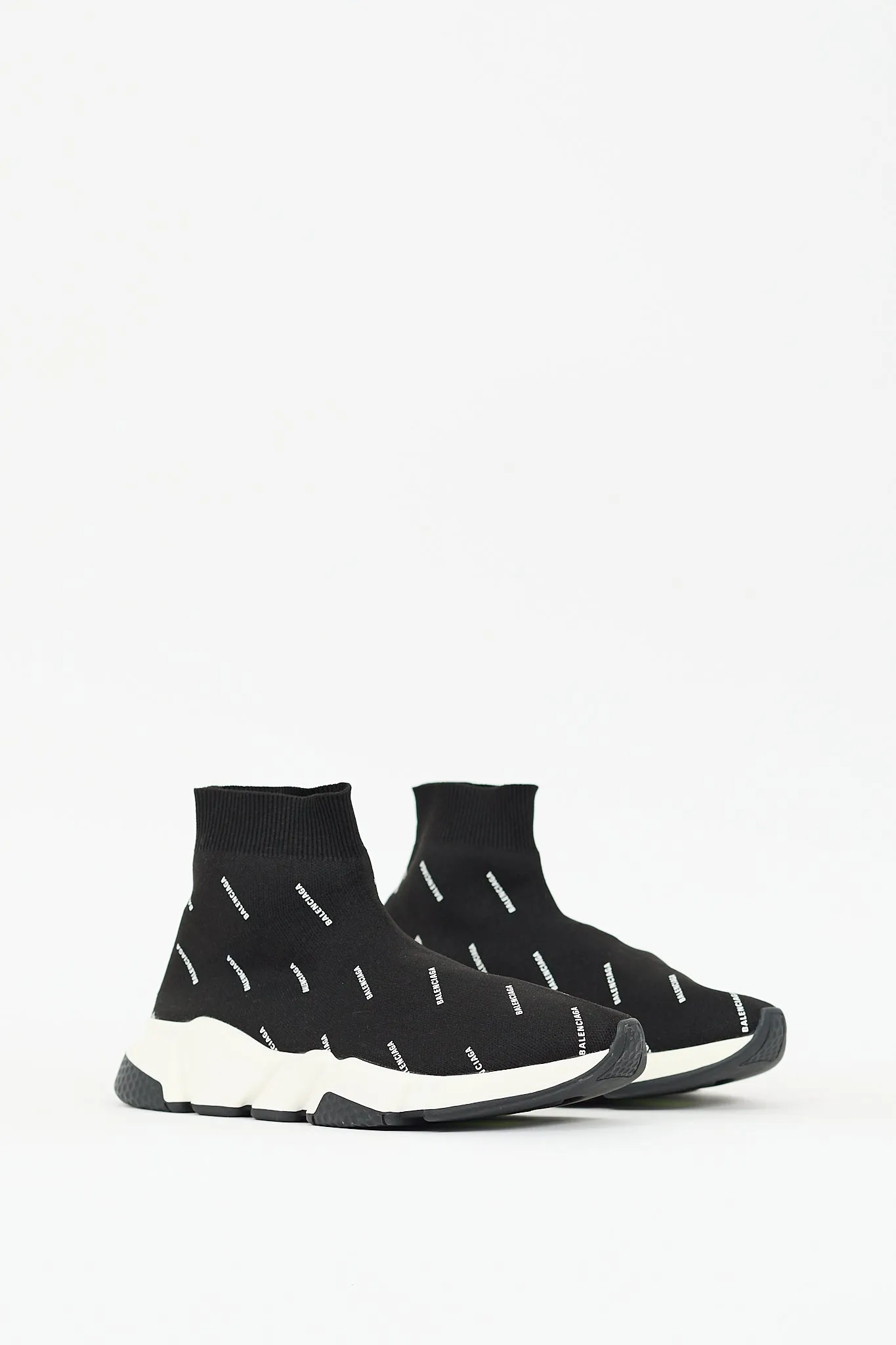 Black & White Monogram Speed Knit Sneaker