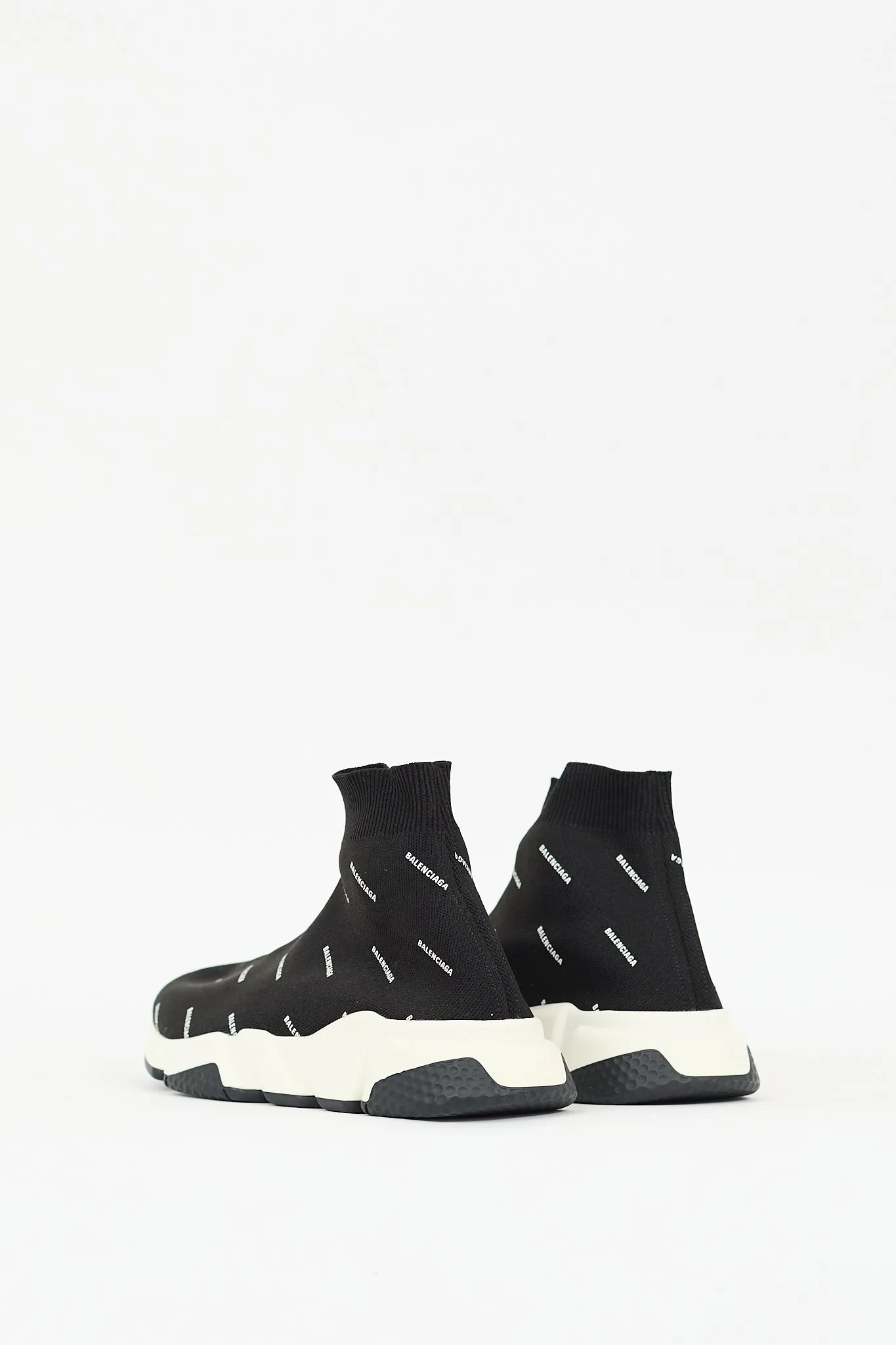 Black & White Monogram Speed Knit Sneaker