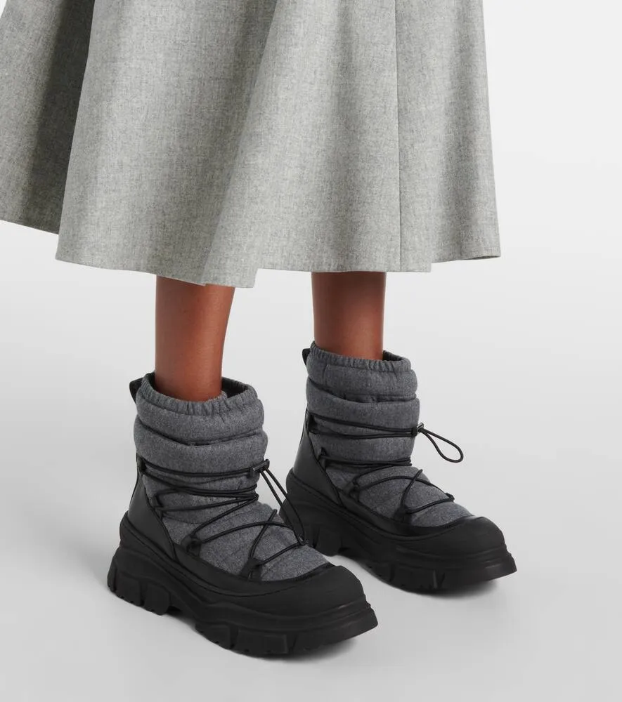 Brunello Cucinelli Leather-trimmed snow boots