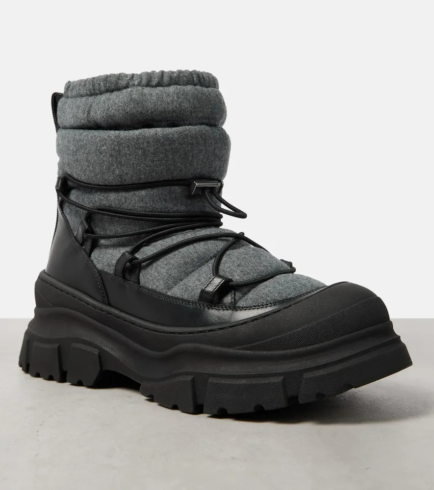 Brunello Cucinelli Leather-trimmed snow boots