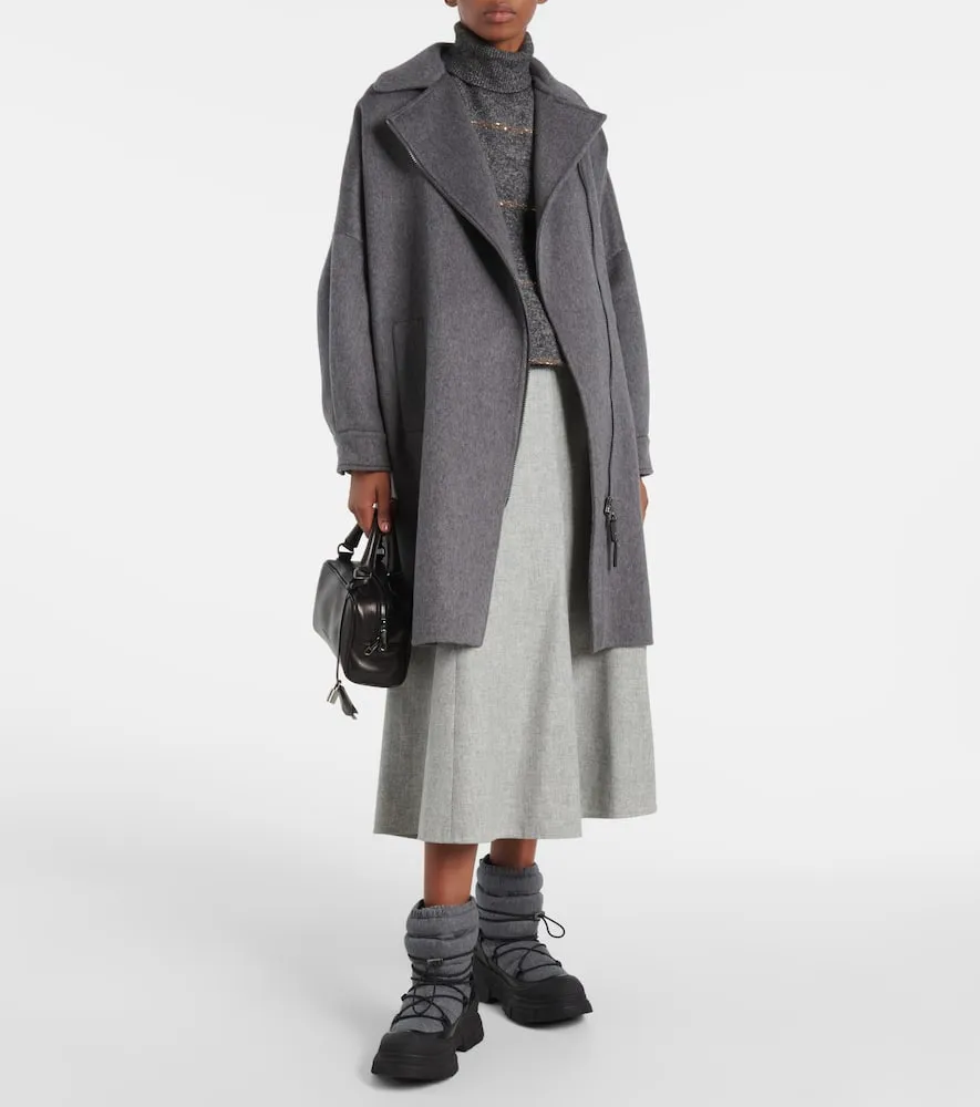 Brunello Cucinelli Leather-trimmed snow boots