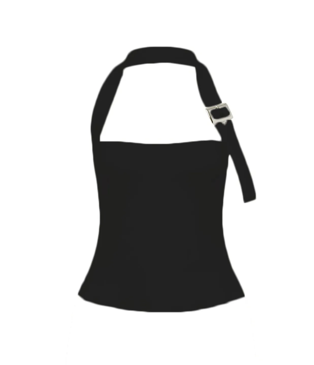 Buckle Halter Top in Black