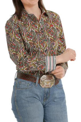 Cinch Women's Long Sleeve Floral Paisley Button Western Shirt MSW9165031