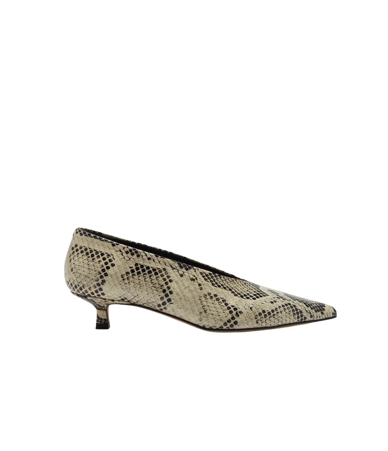 Clara Snake Print Goat Leather in Creamy