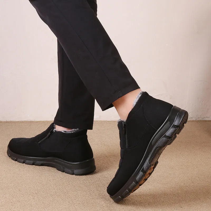 Cuzcare Orthopedic Snow Boots For Men Velvet Warm Ankle Shoes