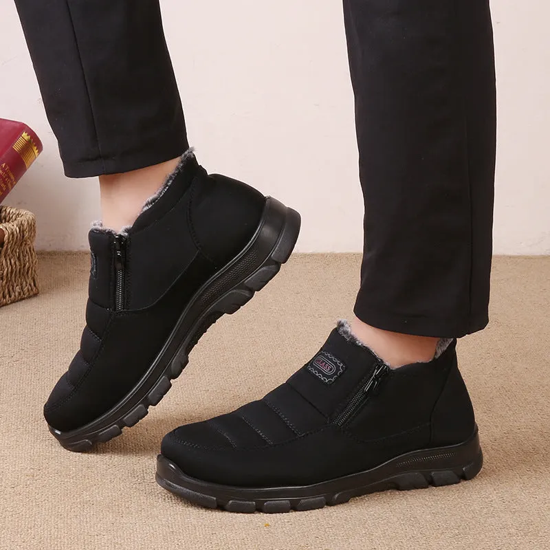 Cuzcare Orthopedic Snow Boots For Men Velvet Warm Ankle Shoes