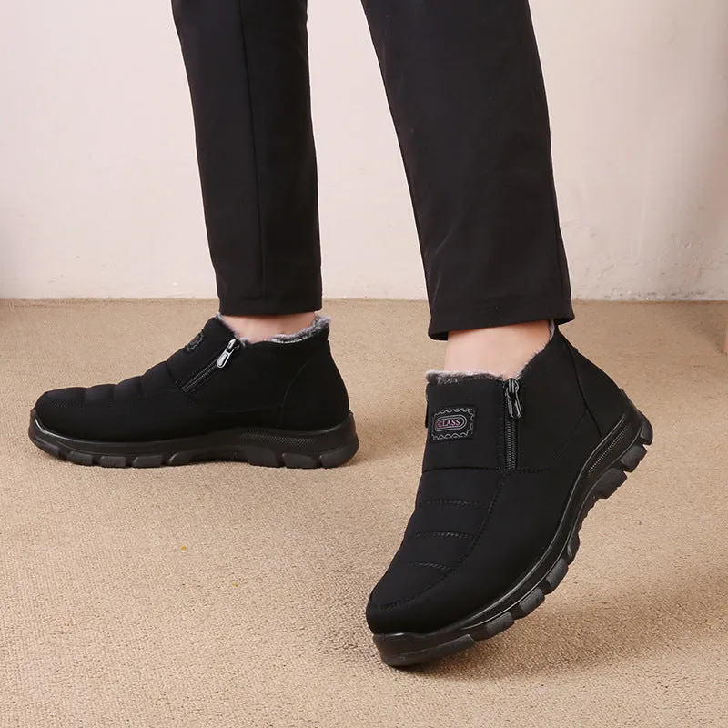Cuzcare Orthopedic Snow Boots For Men Velvet Warm Ankle Shoes