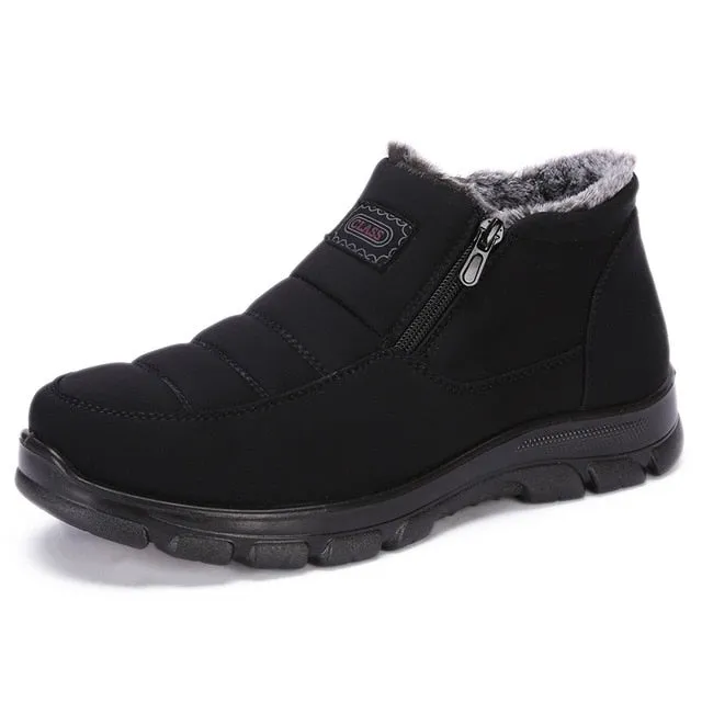 Cuzcare Orthopedic Snow Boots For Men Velvet Warm Ankle Shoes
