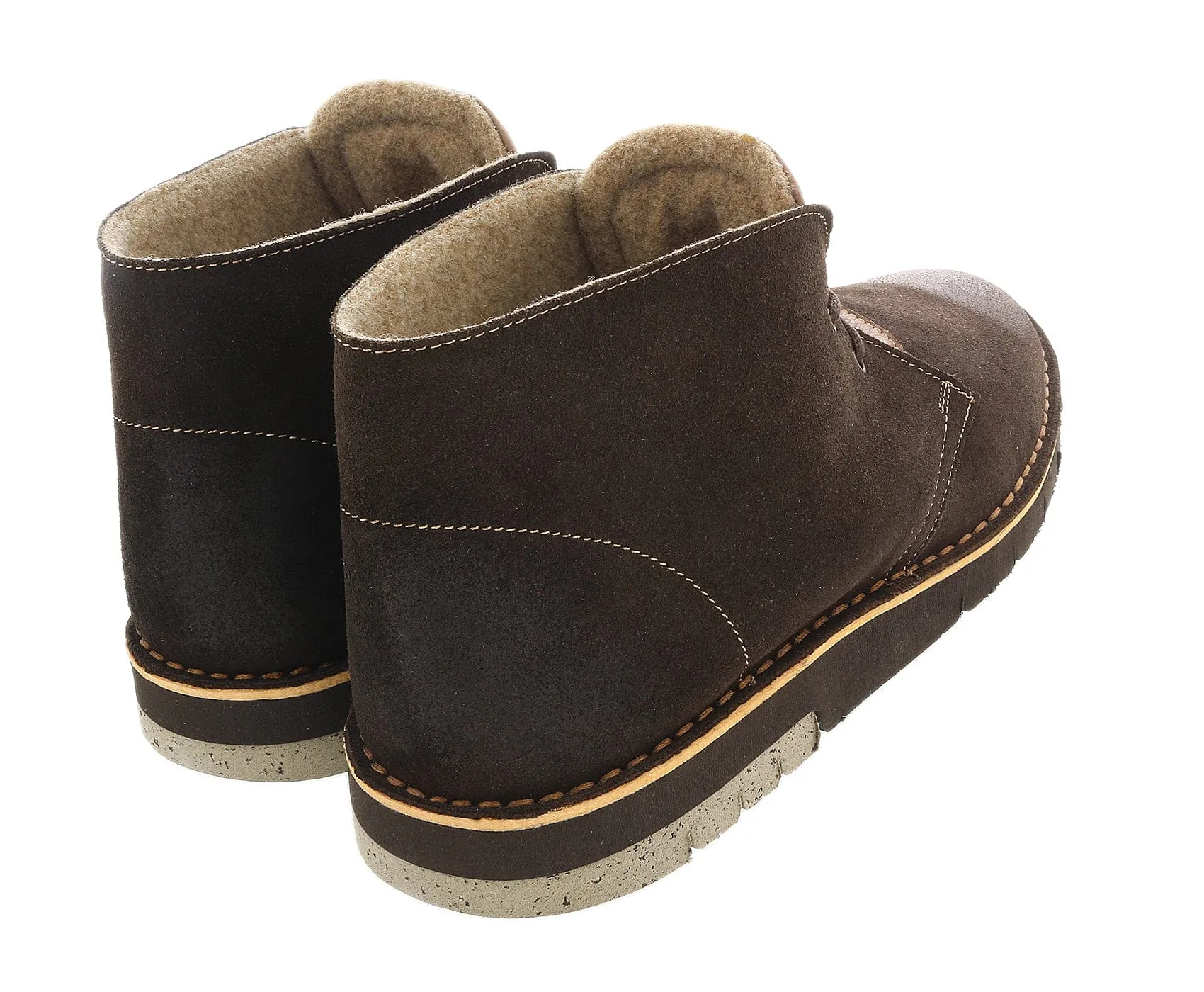 DANIELA FARGION Dark Brown Leather Suede Ankle Boots-