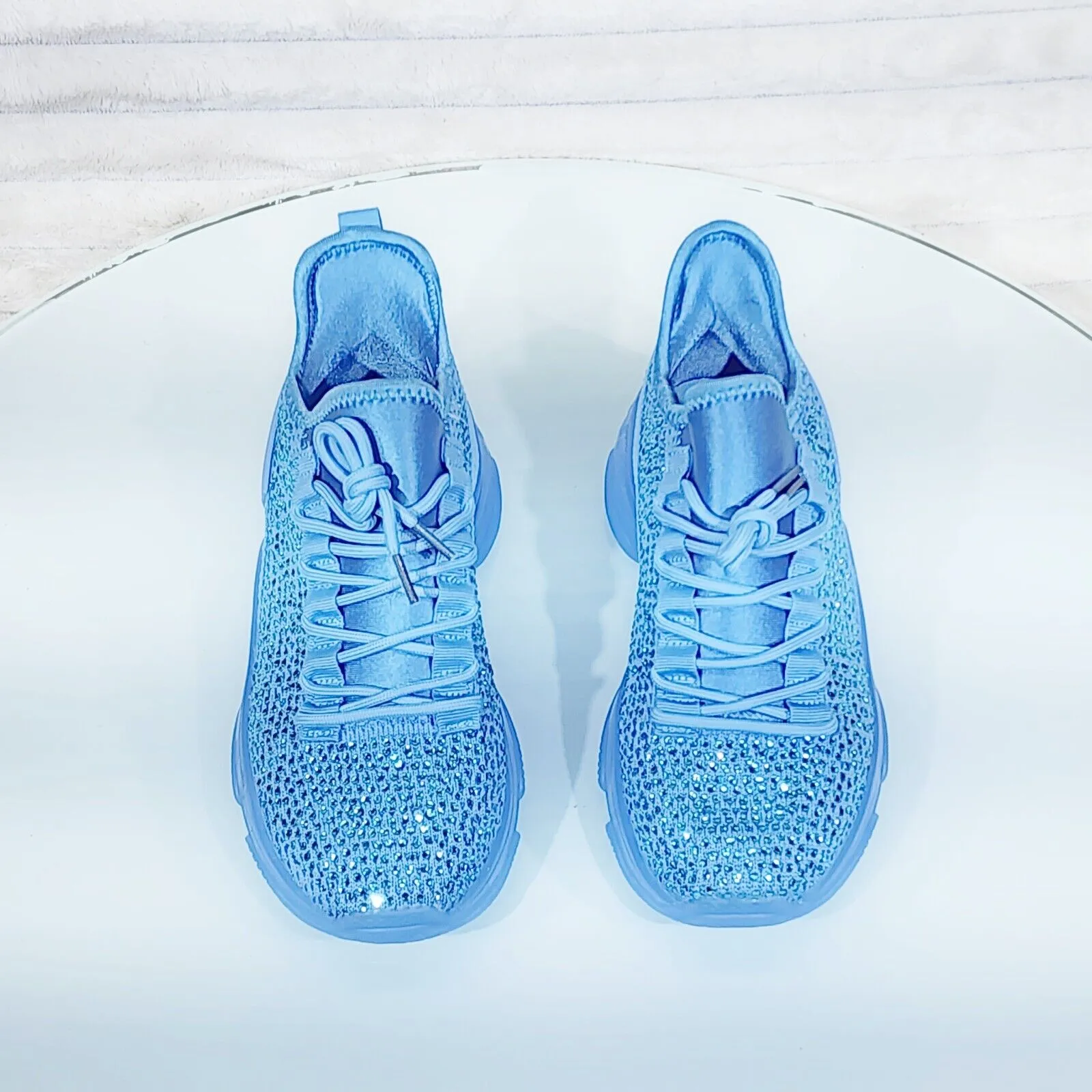 Frey Blue Jelly Sole Slip On Pull Tie Comfy Running Shoes Sneakers