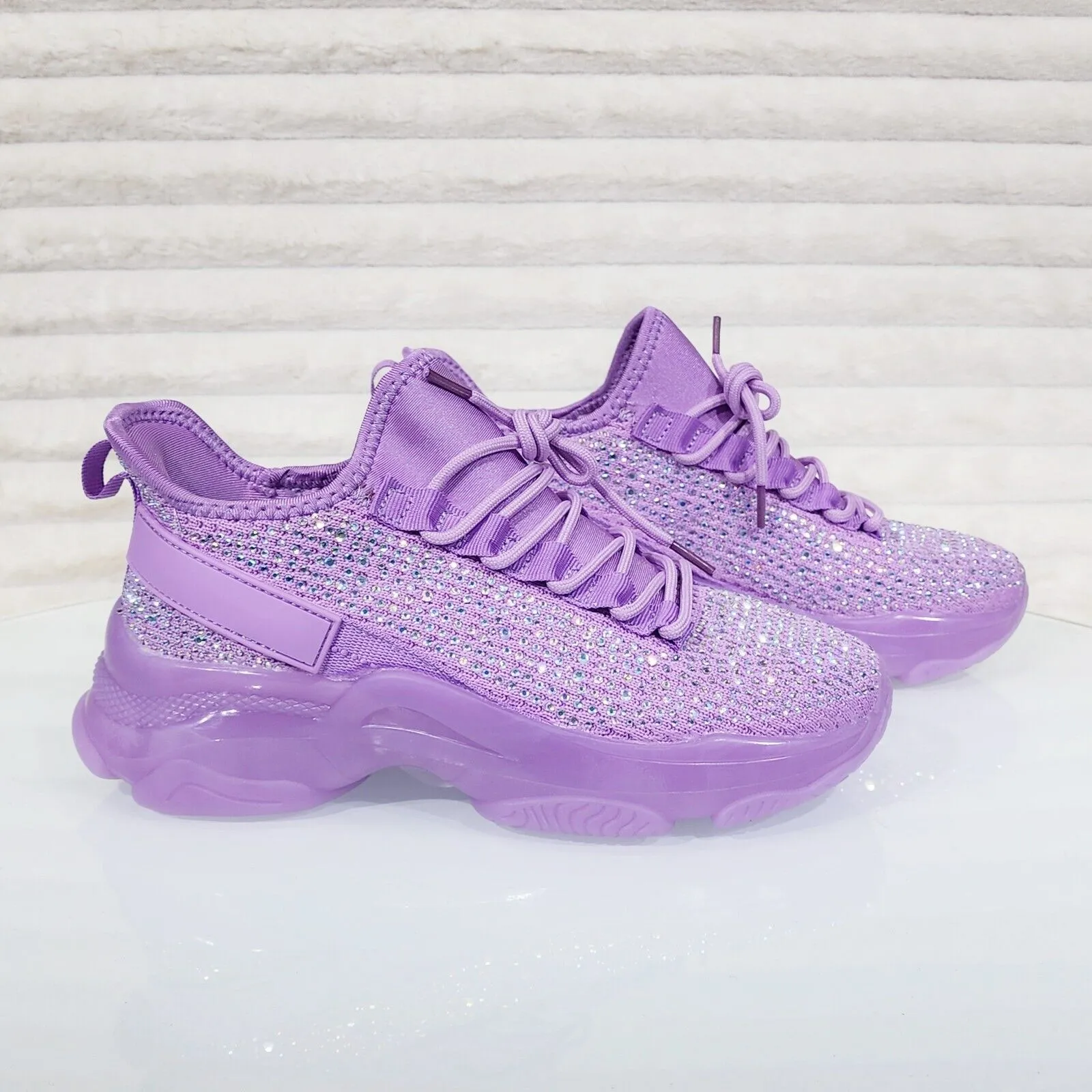 Frey Purple Jelly Sole Slip On Pull Tie Comfy Running Shoes Sneakers