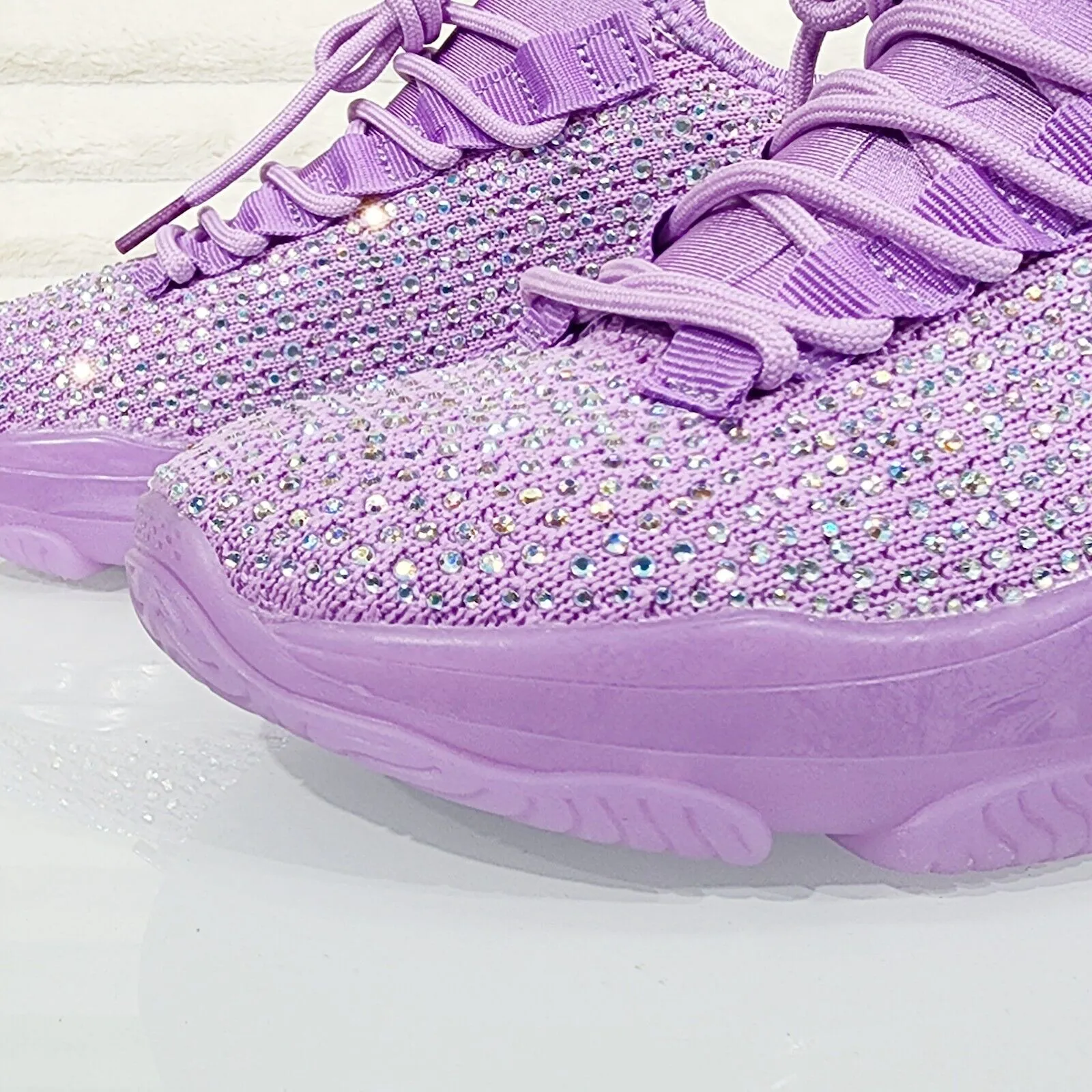 Frey Purple Jelly Sole Slip On Pull Tie Comfy Running Shoes Sneakers