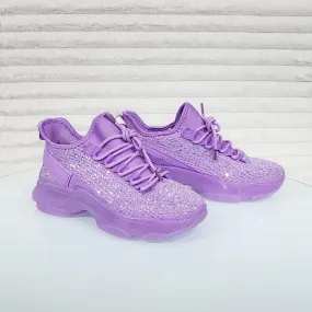 Frey Purple Jelly Sole Slip On Pull Tie Comfy Running Shoes Sneakers