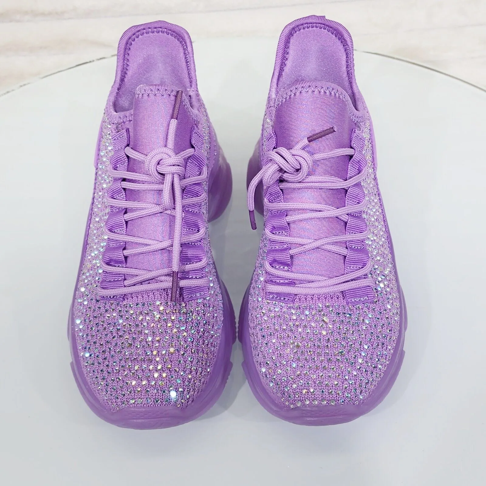 Frey Purple Jelly Sole Slip On Pull Tie Comfy Running Shoes Sneakers