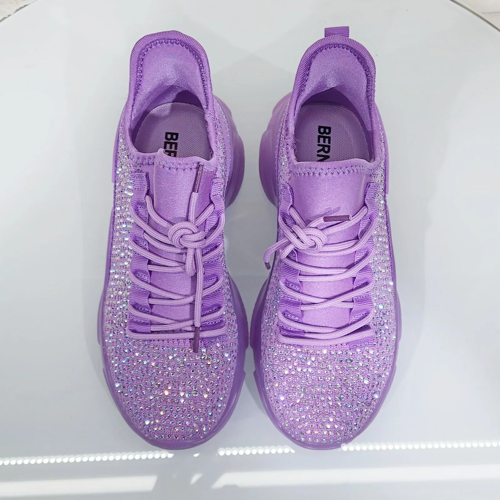 Frey Purple Jelly Sole Slip On Pull Tie Comfy Running Shoes Sneakers