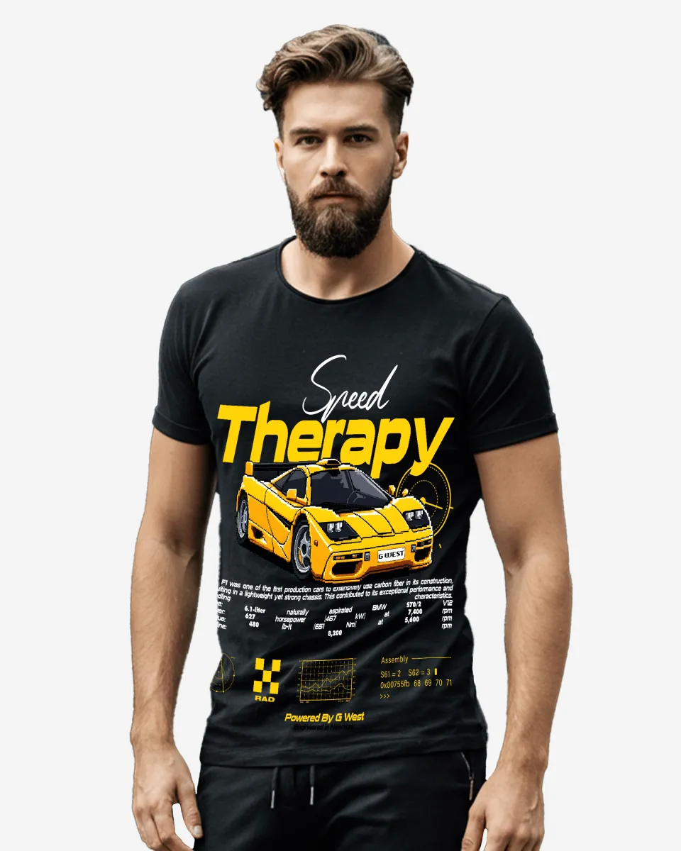 G West Regular Fit Speed Therapy Front Graphic T Shirt