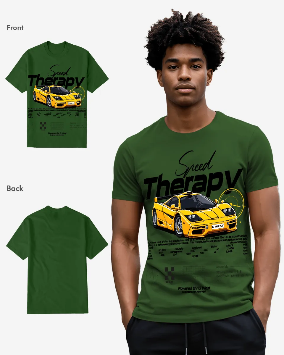 G West Regular Fit Speed Therapy Front Graphic T Shirt