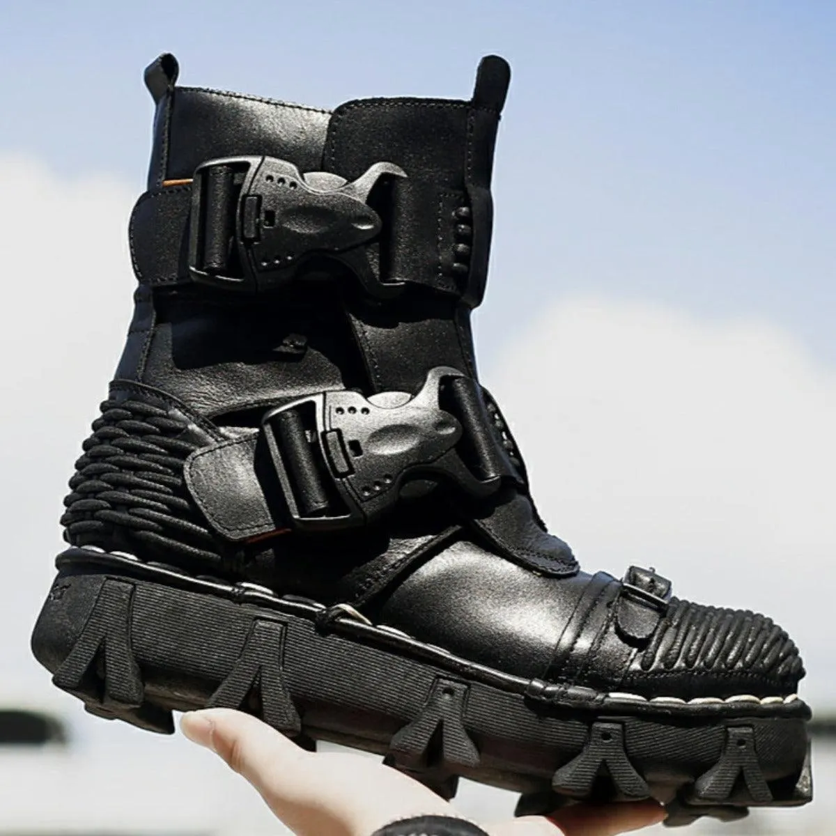 Handmade Western Cowboy Leather Boots, Black